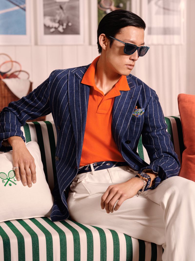 Polo Ralph Lauren eyewear campaign: navy tailoring and sunglasses