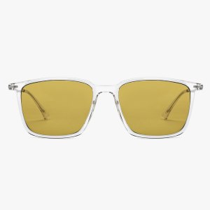 Transparent Yellow Full Rim Square Sunglass